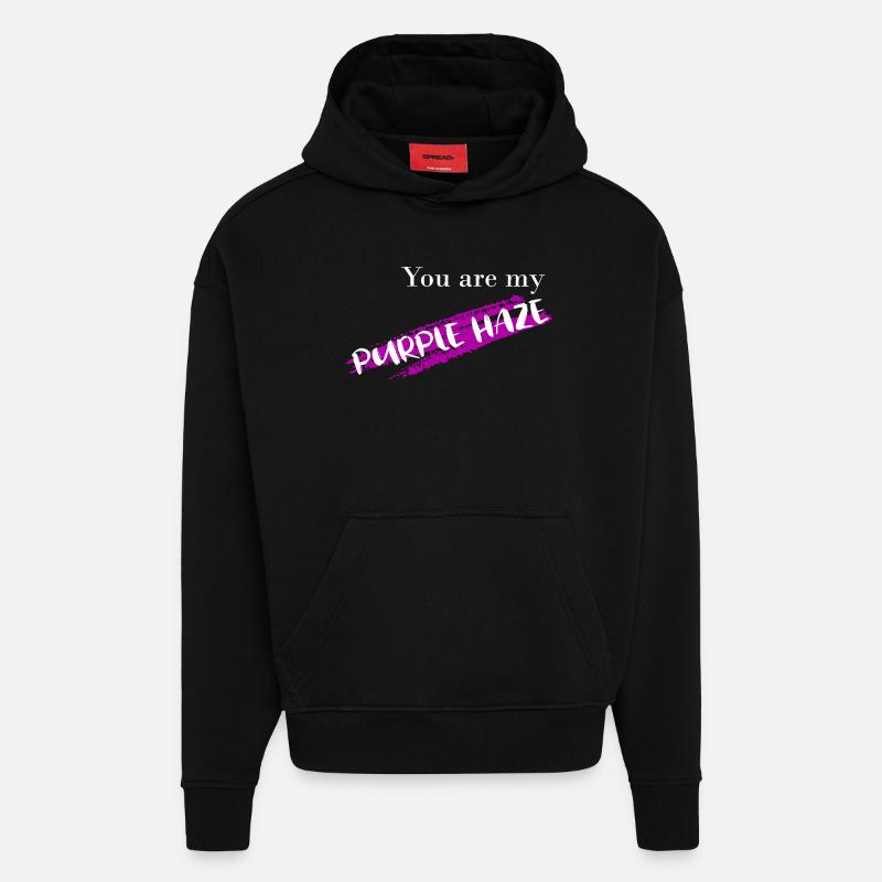 Tu es mon - Sweat à capuche bio épais oversize fabriqué en UE - SOLID BLACK