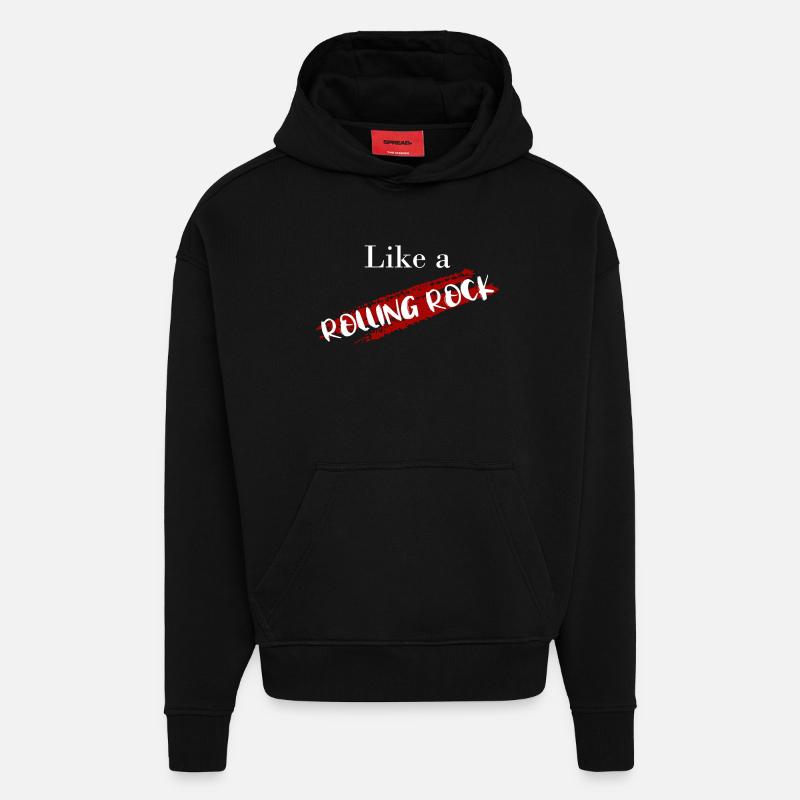 A Rolling Rock - Hoodie- made by SPREAD  - SOLID BLACK