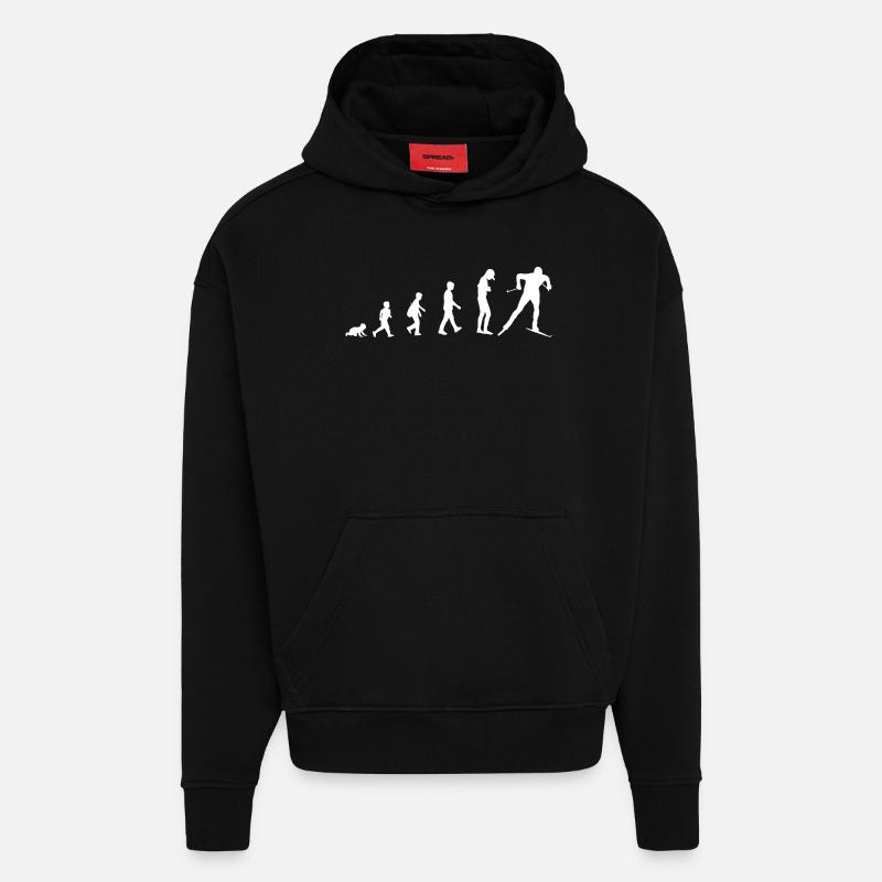 Développement du bébé au skieur - Sweat à capuche bio épais oversize fabriqué en UE - SOLID BLACK
