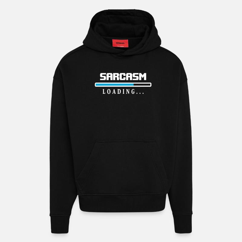Sarcasme Loading Beam Dire - Sweat à capuche bio épais oversize fabriqué en UE - SOLID BLACK