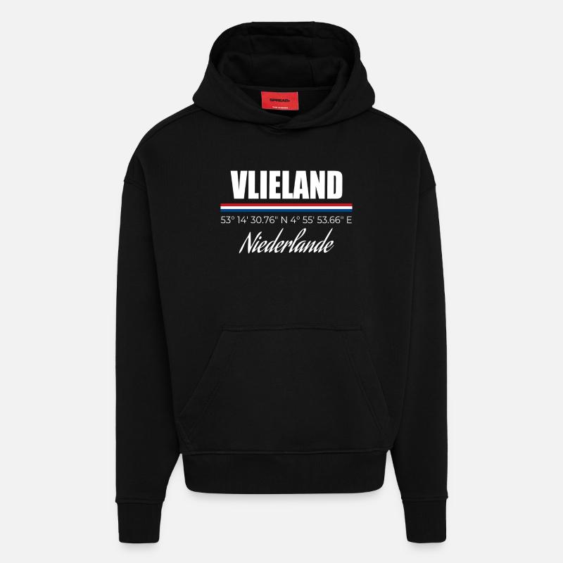 Vlieland - Sweat à capuche bio épais oversize fabriqué en UE - SOLID BLACK