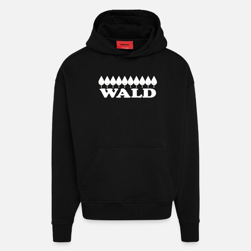 WALD - Hoodie- made by SPREAD  - SOLID BLACK