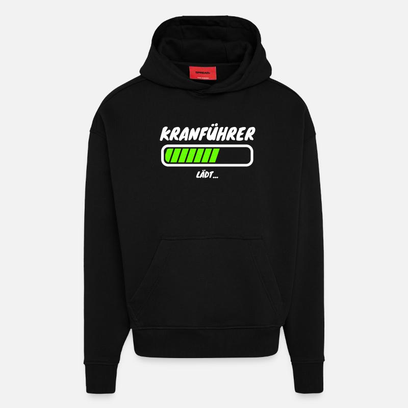 Kranführer Ladebalken Beruf - Hoodie- made by SPREAD - SOLID BLACK