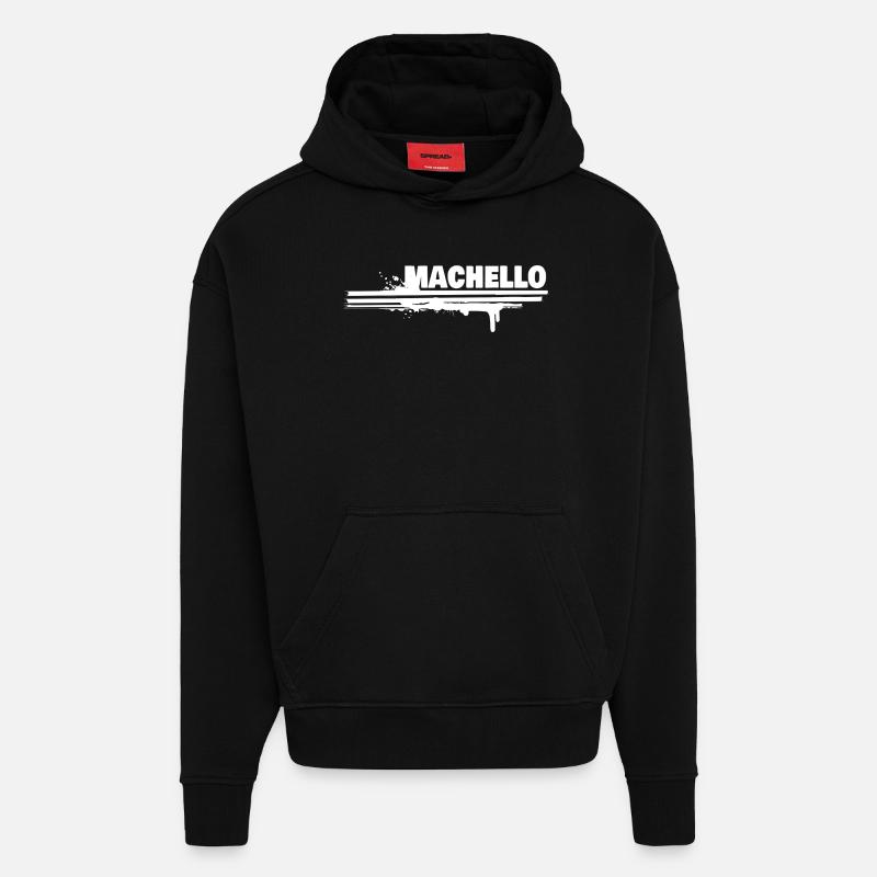 Cadeau pour Machello - Sweat à capuche bio épais oversize fabriqué en UE - SOLID BLACK