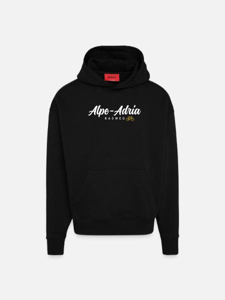 Alpe Adria Cycle Path - Hoodie- made by SPREAD - SOLID BLACK
