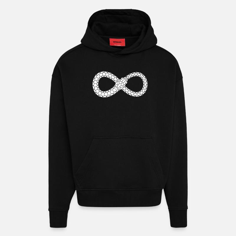 Endless Serpent Loop - Hoodie- made by SPREAD  - SOLID BLACK