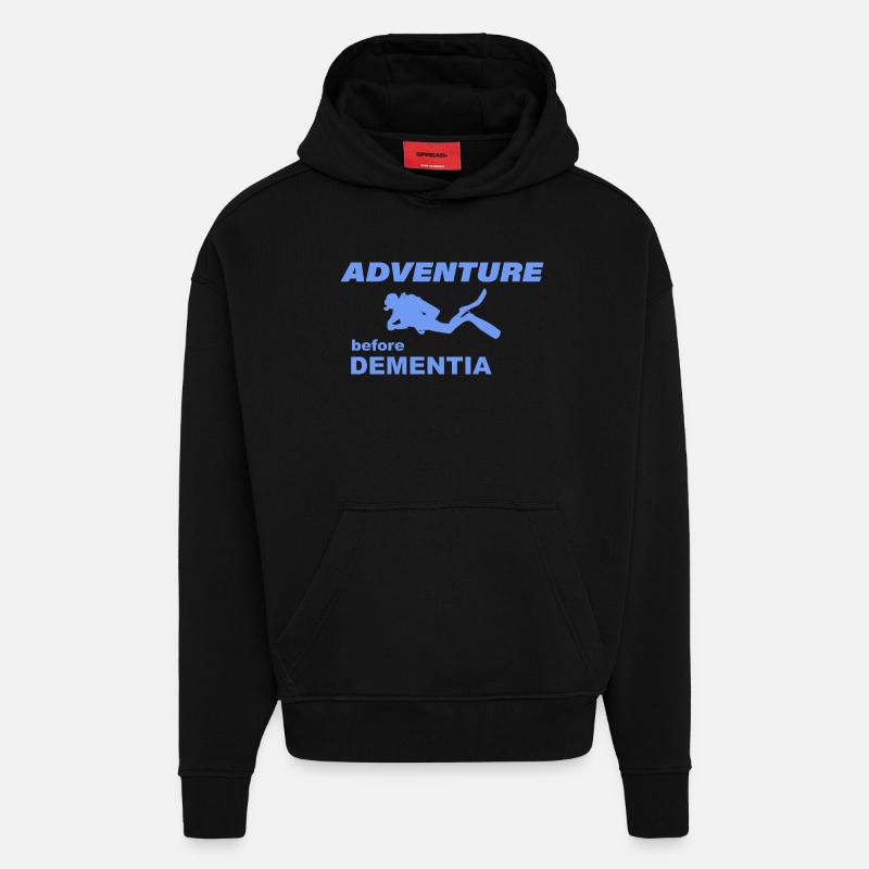 AVENTURE DE PLONGÉE - Sweat à capuche bio épais oversize fabriqué en UE - SOLID BLACK