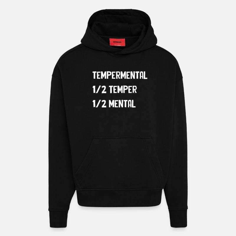 Typographie Températive Divisée - Sweat à capuche bio épais oversize fabriqué en UE - SOLID BLACK