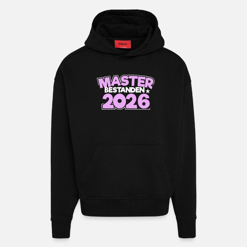 Master 2026 Diplôme - Sweat à capuche bio épais oversize fabriqué en UE - SOLID BLACK