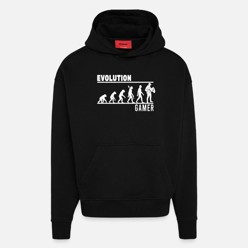 Evolution Gamer - Sweat à capuche bio épais oversize fabriqué en UE - SOLID BLACK