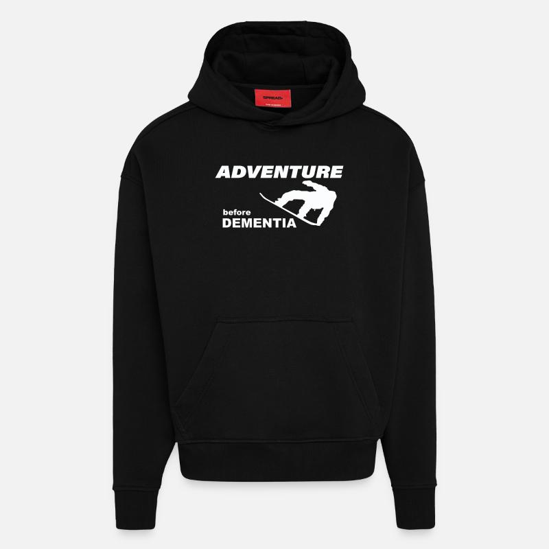 AVENTURE DE SNOWBOARD - Sweat à capuche bio épais oversize fabriqué en UE - SOLID BLACK