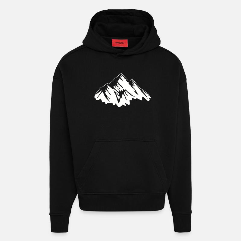 berge - Hoodie- made by SPREAD  - SOLID BLACK