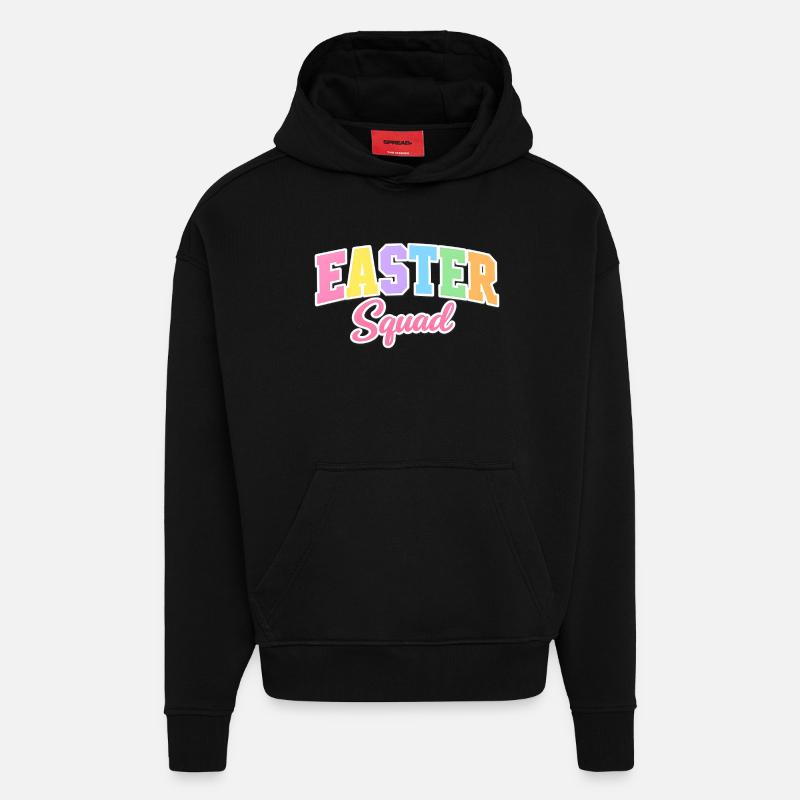 Escouade de Pâques Ostern - Sweat à capuche bio épais oversize fabriqué en UE - SOLID BLACK