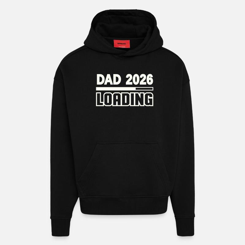 dad_2026_loading- - Sweat à capuche bio épais oversize fabriqué en UE - SOLID BLACK