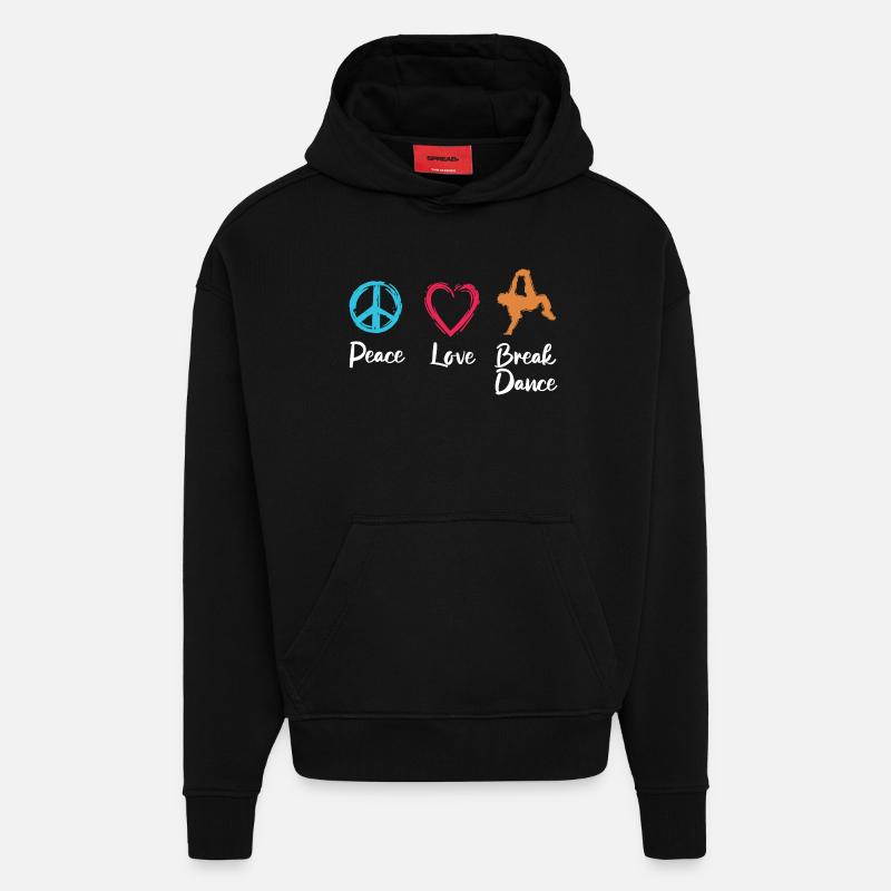 Frieden Liebe Breakdance - Hoodie- made by SPREAD  - SOLID BLACK