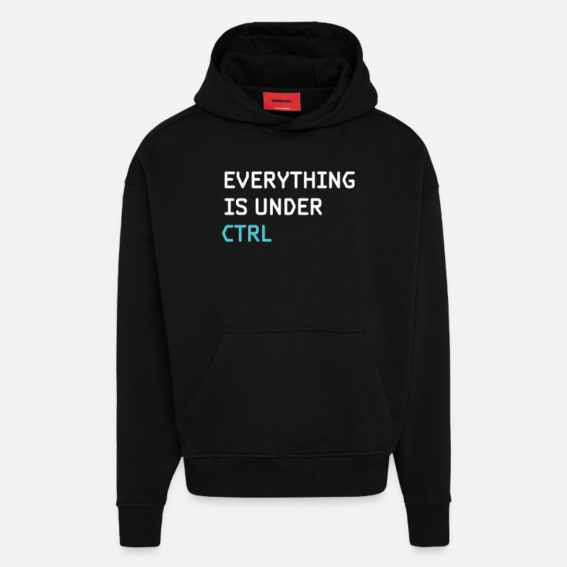 Programmation drôle - Programmeur Ingénieur logiciel - Sweat à capuche bio épais oversize fabriqué en UE - SOLID BLACK