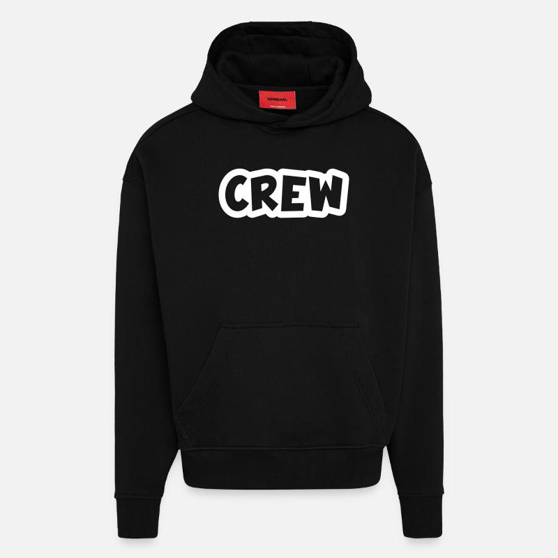 équipage - Sweat à capuche bio épais oversize fabriqué en UE - SOLID BLACK