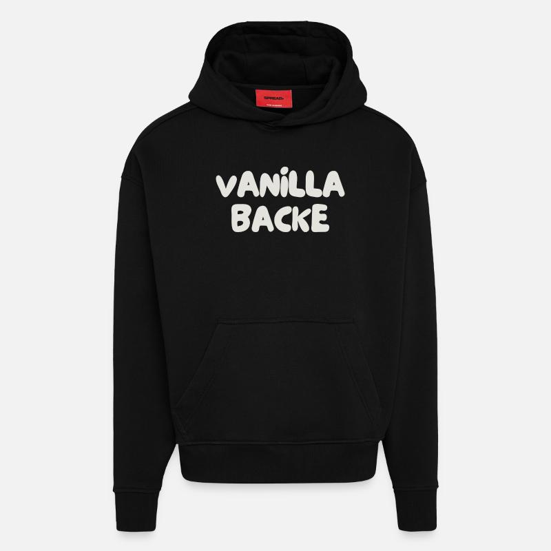 Joue vanille - Sweat à capuche bio épais oversize fabriqué en UE - SOLID BLACK