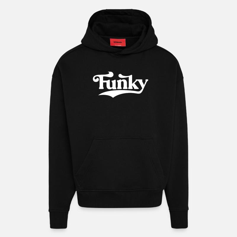 Funky Retro Script Logo - Hoodie- made by SPREAD  - SOLID BLACK