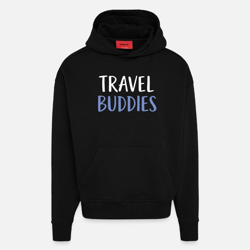 Compagnons de voyage - Sweat à capuche bio épais oversize fabriqué en UE - SOLID BLACK