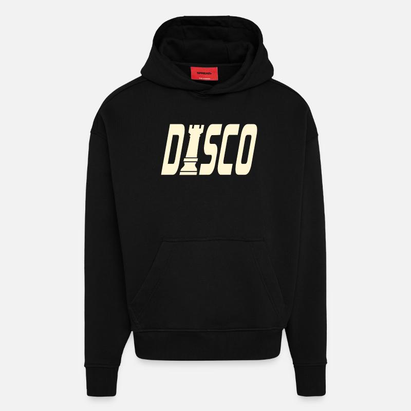 DISCO CHESS TOWER - Hoodie- made by SPREAD  - SOLID BLACK