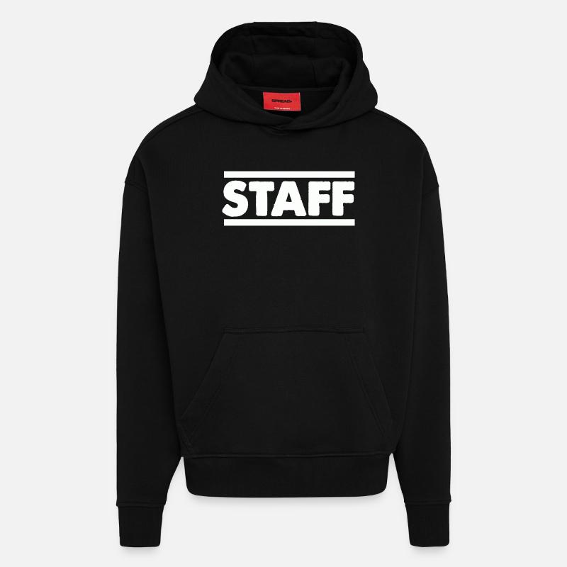 Staff Lettering Bold Contrast - Hoodie- made by SPREAD - SOLID BLACK