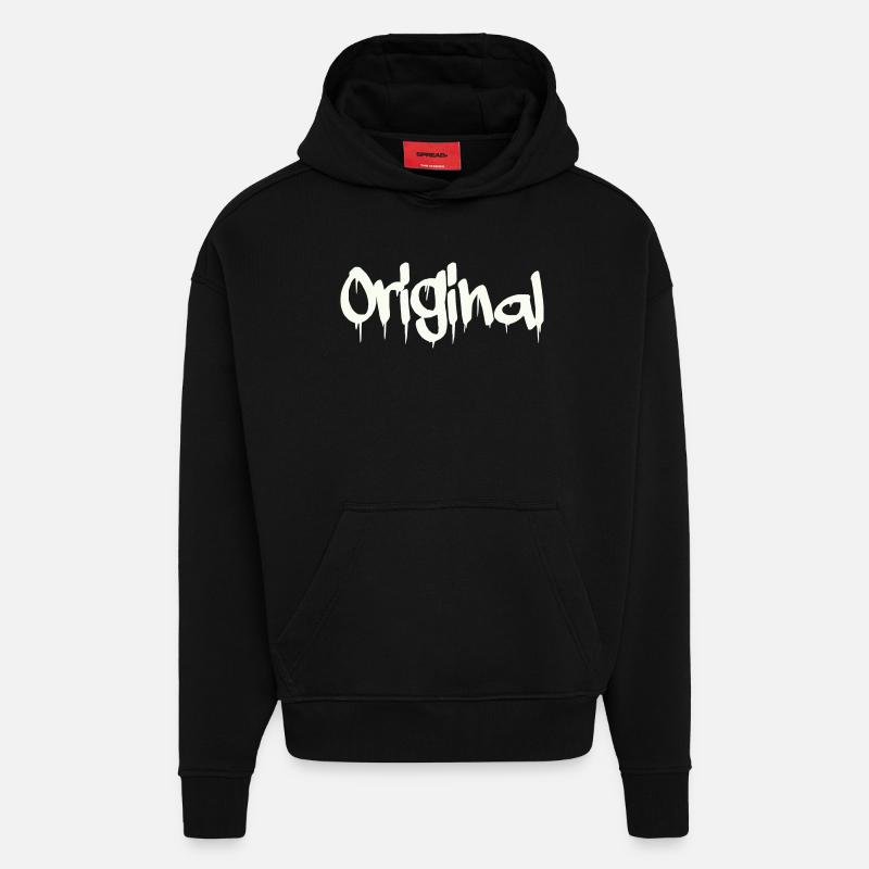 original - Hoodie- made by SPREAD  - SOLID BLACK