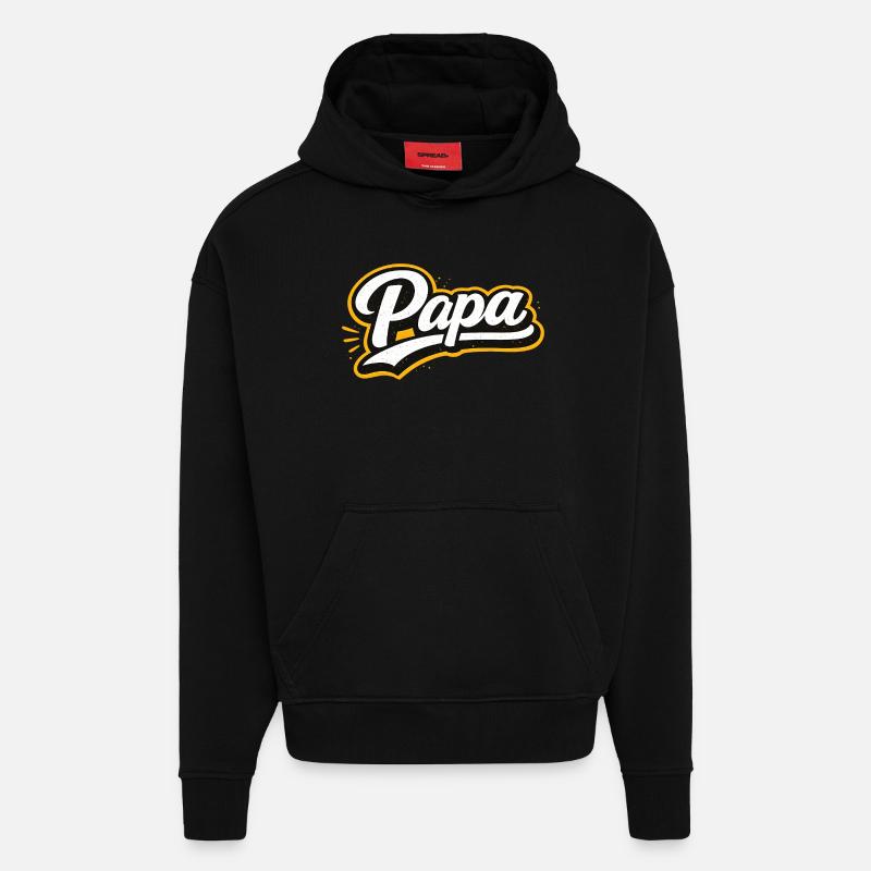 Papa - Sweat à capuche bio épais oversize fabriqué en UE - SOLID BLACK
