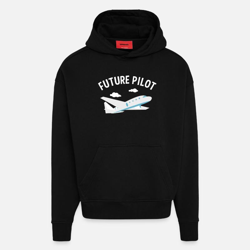 Future Pilot Tee - Hoodie- made by SPREAD - SOLID BLACK