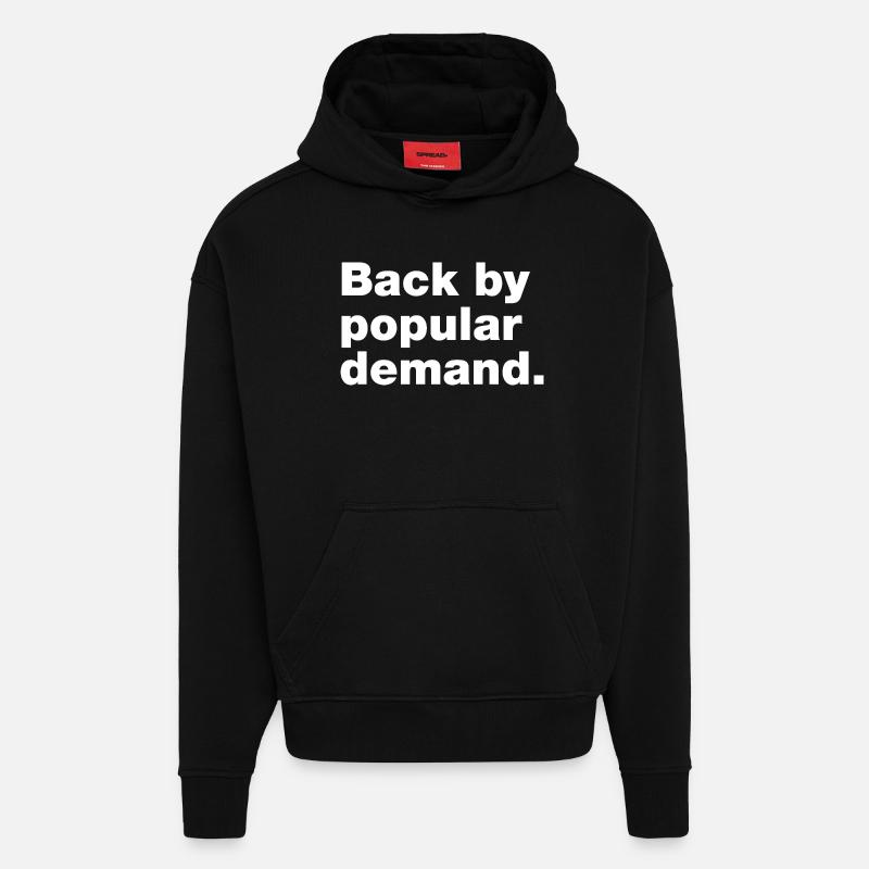 De retour à la demande populaire - Sweat à capuche bio épais oversize fabriqué en UE - SOLID BLACK