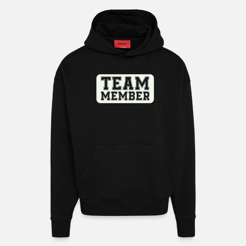 Varsity-style team member - Hoodie- made by SPREAD  - SOLID BLACK