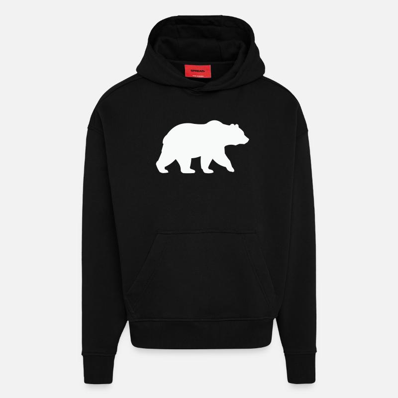 Bear - Sweat à capuche bio épais oversize fabriqué en UE - SOLID BLACK