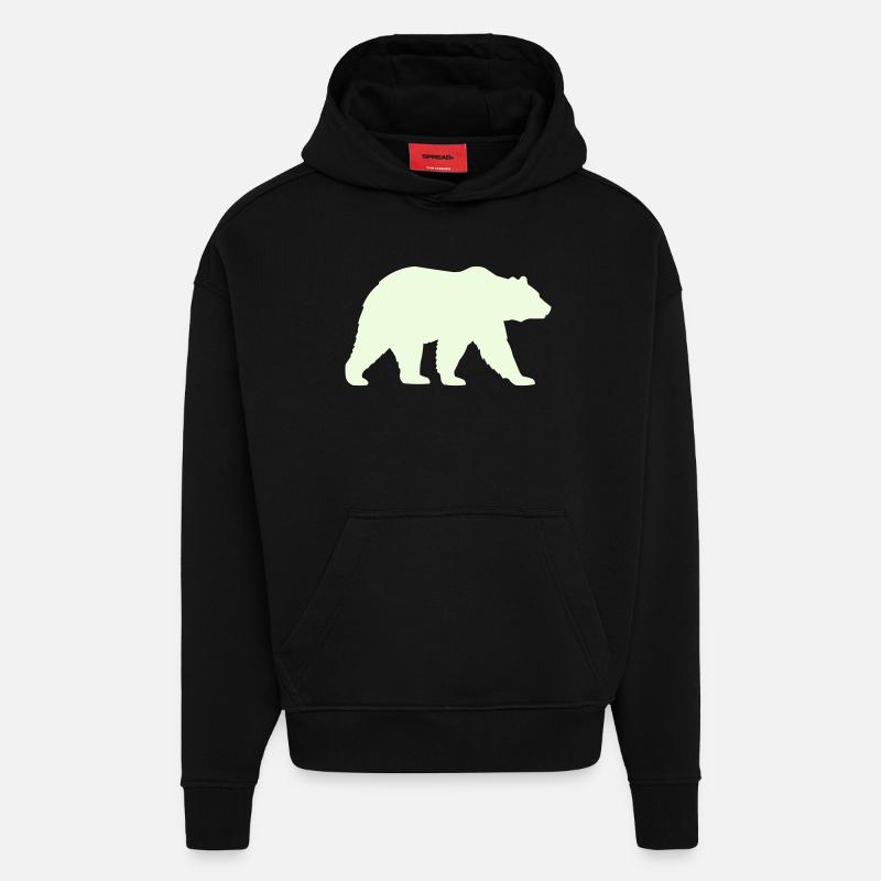 grizzly_baer- - Sweat à capuche bio épais oversize fabriqué en UE - SOLID BLACK