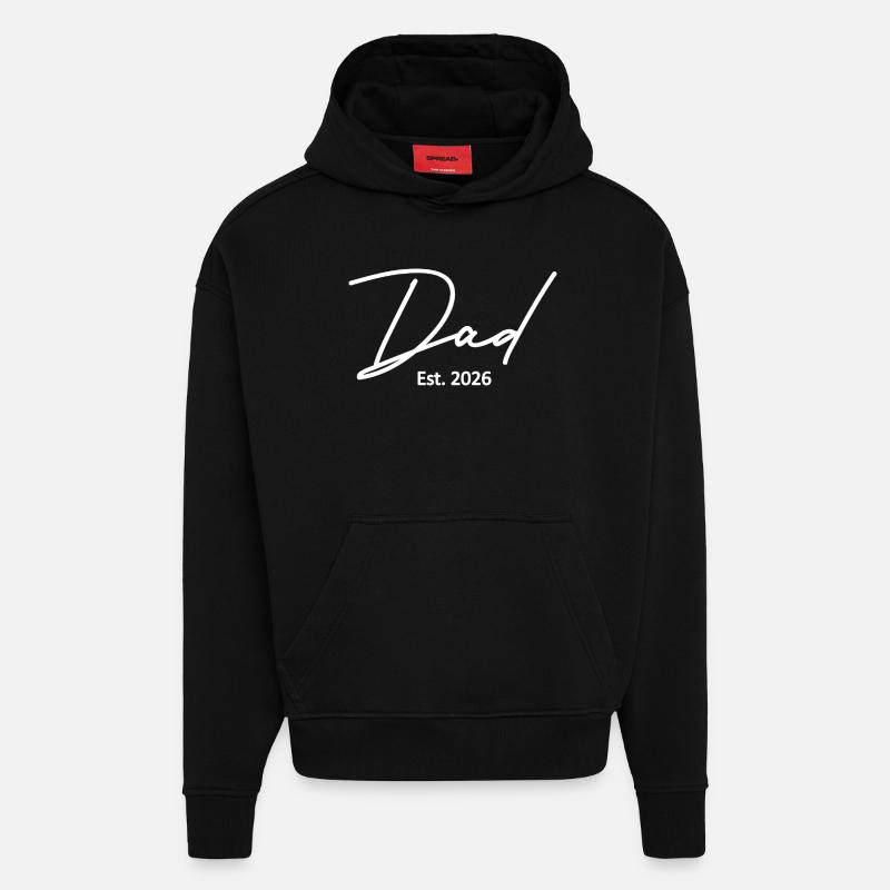 Fondation du père en 2026 - Sweat à capuche bio épais oversize fabriqué en UE - SOLID BLACK