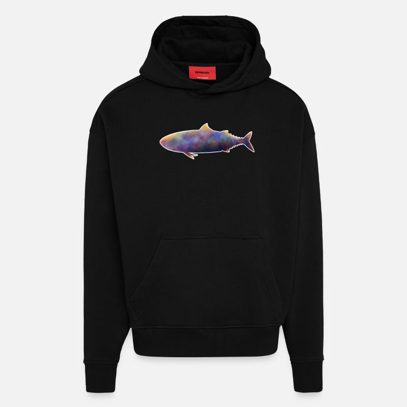 Mackerel.1 - Hoodie- made by SPREAD - SOLID BLACK