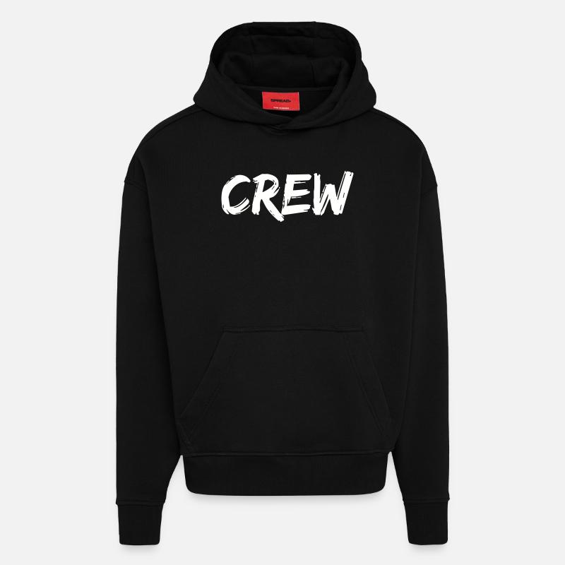 équipage - Sweat à capuche bio épais oversize fabriqué en UE - SOLID BLACK