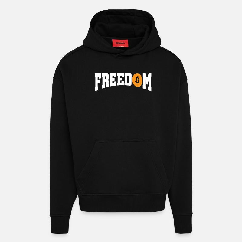 Liberté Bitcoin - Sweat à capuche bio épais oversize fabriqué en UE - SOLID BLACK
