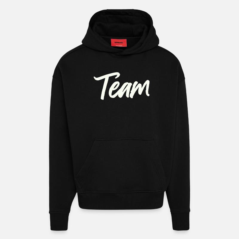 team- - Hoodie- made by SPREAD  - SOLID BLACK