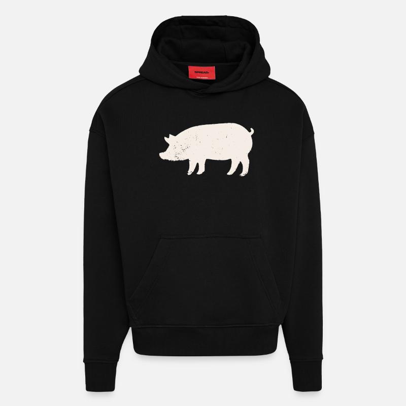 Schwein - Hoodie- made by SPREAD - SOLID BLACK