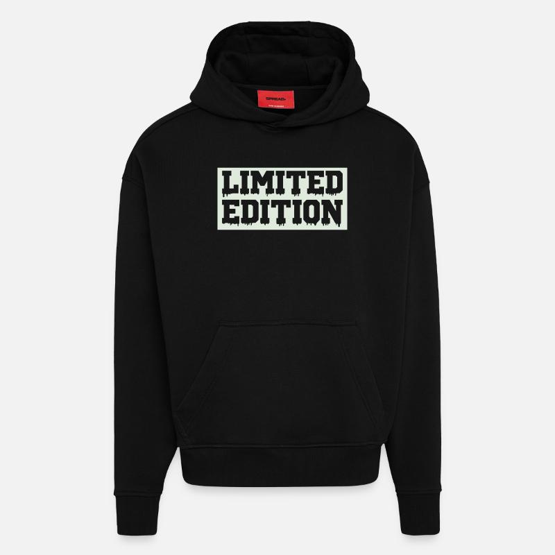 limited_edition - Sweat à capuche bio épais oversize fabriqué en UE - SOLID BLACK