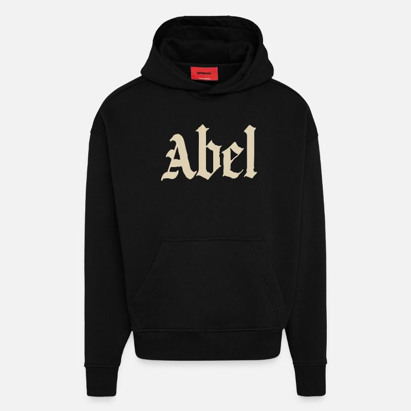 Abel Gothic Script - Hoodie- made by SPREAD - SOLID BLACK