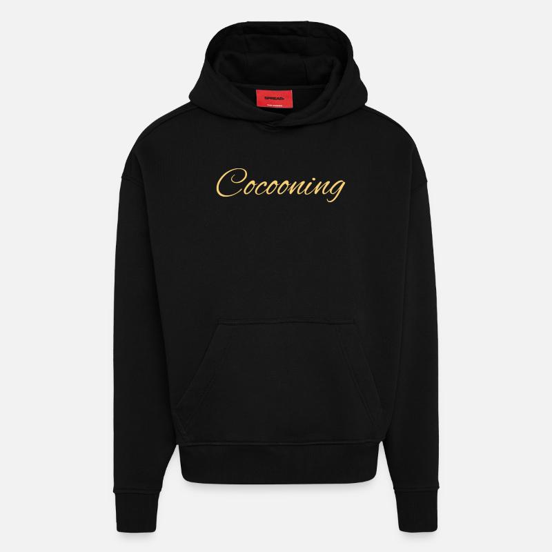 Cocooning - Sweat à capuche bio épais oversize fabriqué en UE - SOLID BLACK