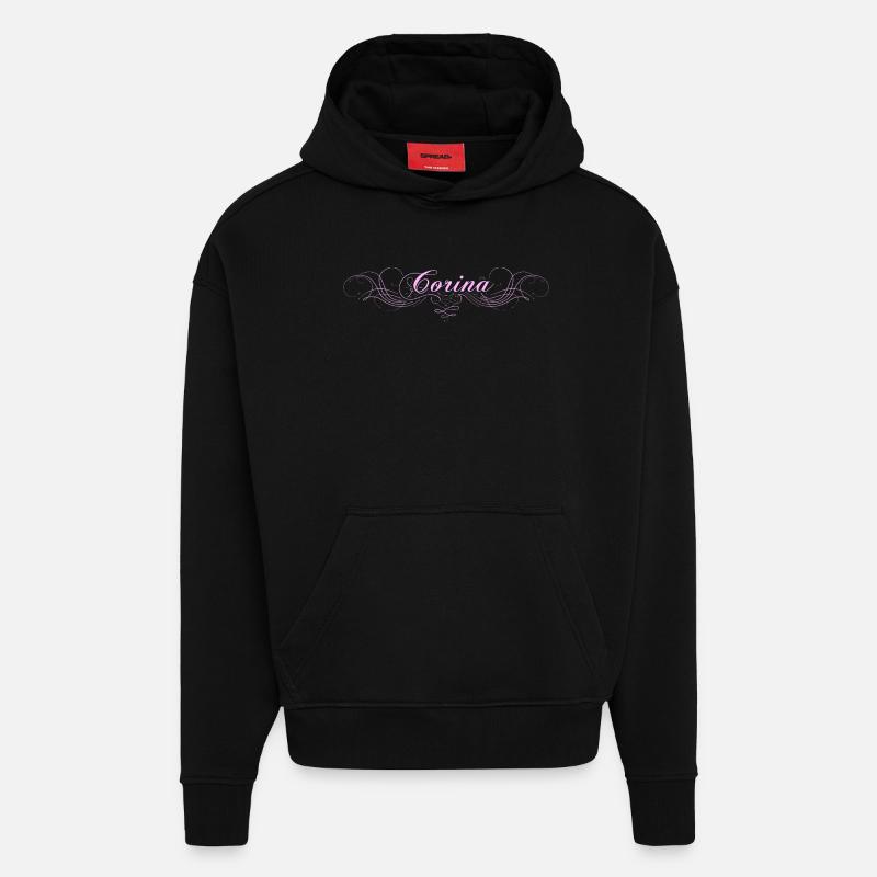Corina - Sweat à capuche bio épais oversize fabriqué en UE - SOLID BLACK