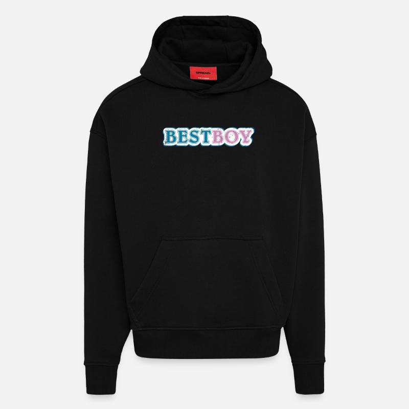 Revendication du meilleur garçon ombragée - Sweat à capuche bio épais oversize fabriqué en UE - SOLID BLACK