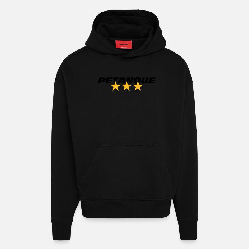Petanque - Sweat à capuche bio épais oversize fabriqué en UE - SOLID BLACK