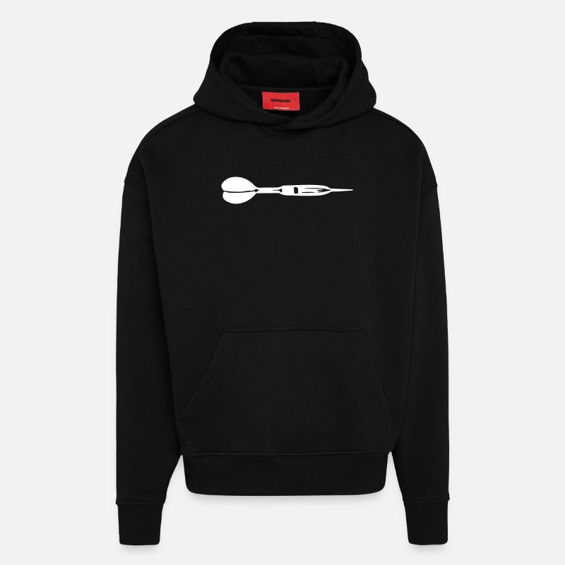 Icône de fléchettes - Sweat à capuche bio épais oversize fabriqué en UE - SOLID BLACK