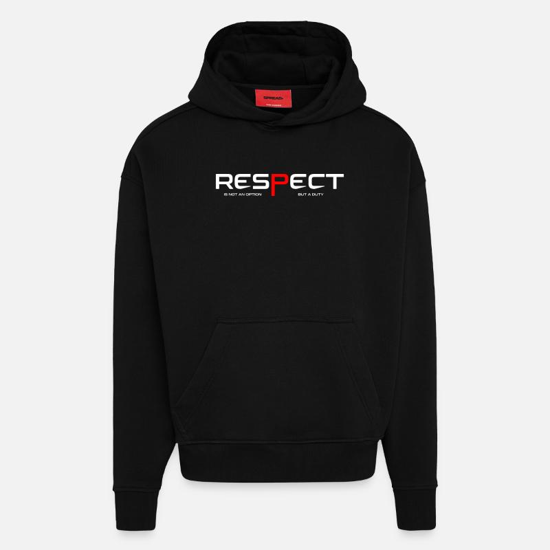 Respect - Sweat à capuche bio épais oversize fabriqué en UE - SOLID BLACK