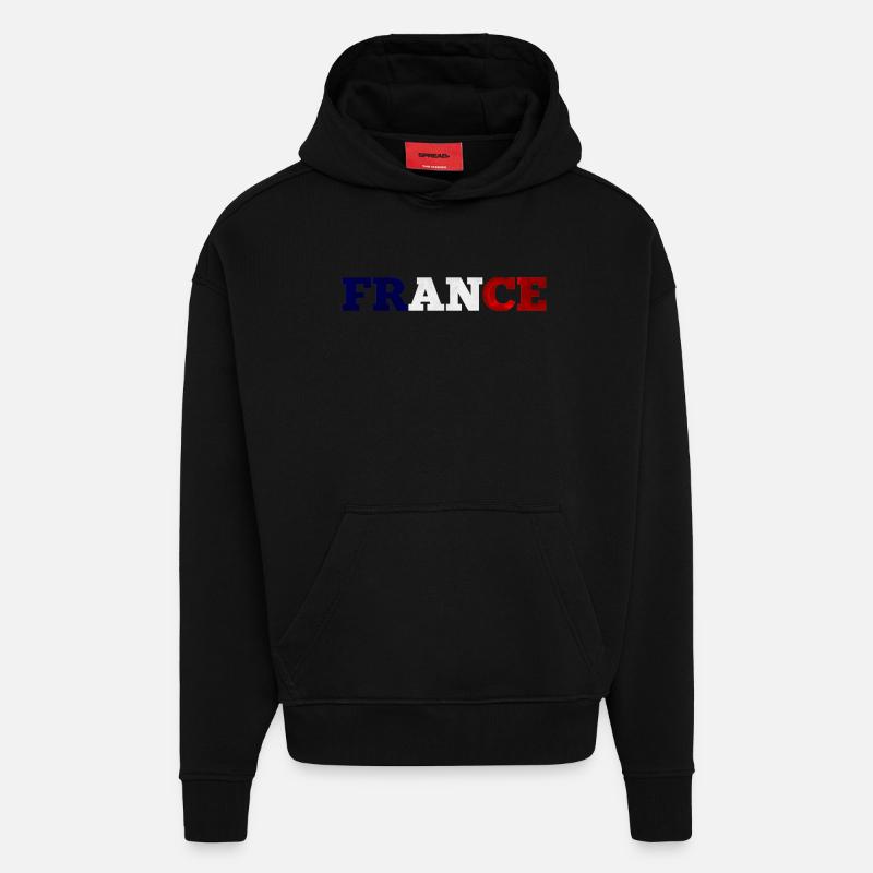 France - Sweat à capuche bio épais oversize fabriqué en UE - SOLID BLACK