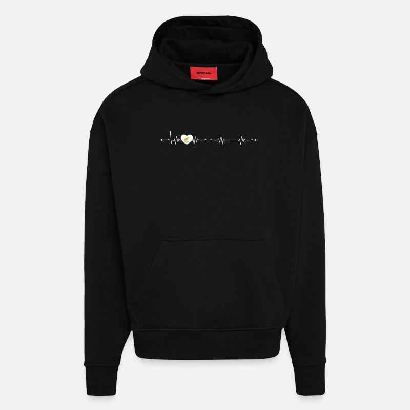 Vogel im Puls Herz - Hoodie- made by SPREAD  - SOLID BLACK