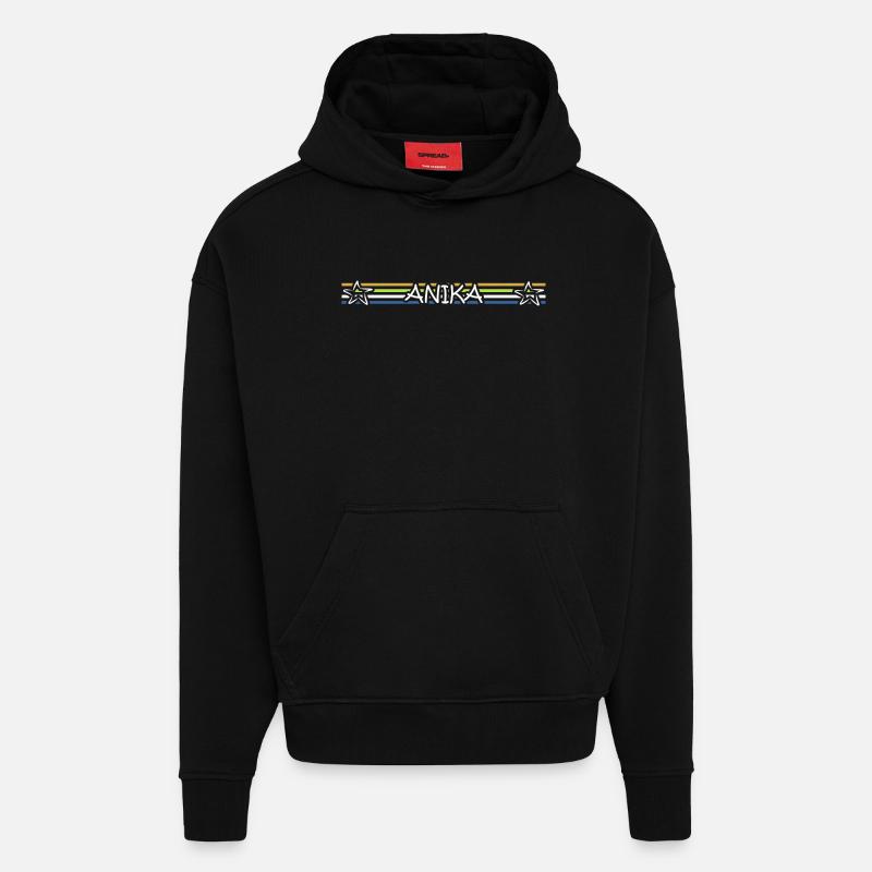 Anniversaire Anika - Sweat à capuche bio épais oversize fabriqué en UE - SOLID BLACK